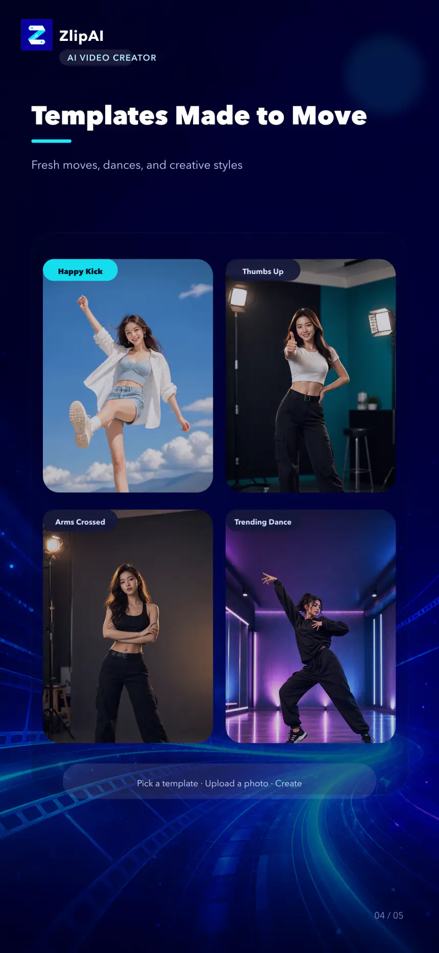 Trending ZlipAI video templates